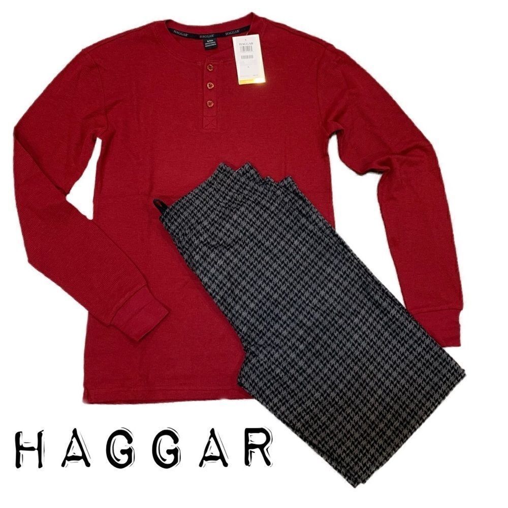 NWT HAGGAR two piece men’s super soft pajama set sz S